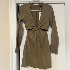 Zara olive green size medium dress NWT